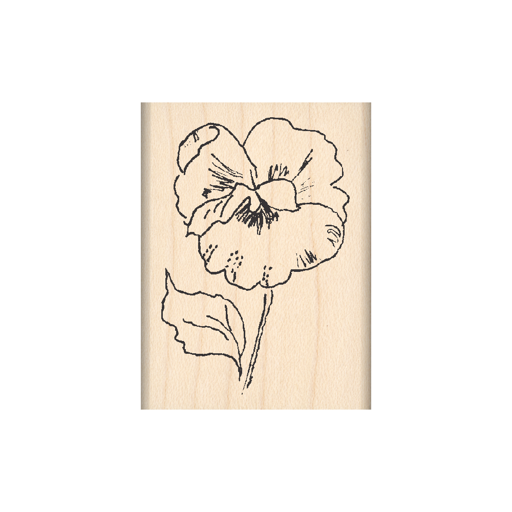 Pansy Rubber Stamp 1.5" x 2" block