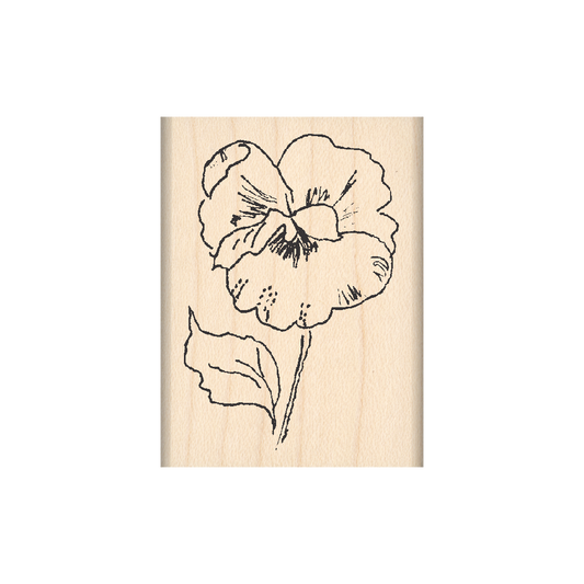 Pansy Rubber Stamp 1.5" x 2" block
