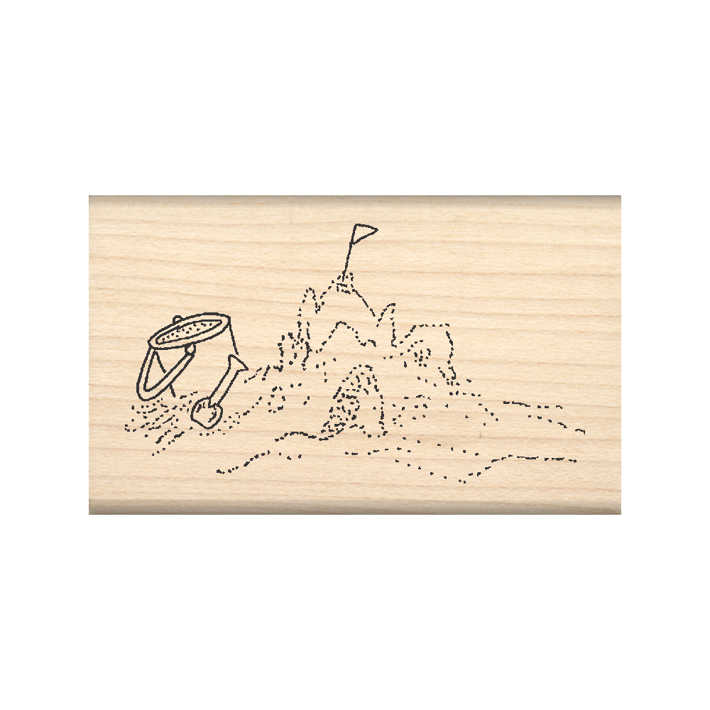 Sandcastle Rubber Stamp 1.5" x 2.5" block