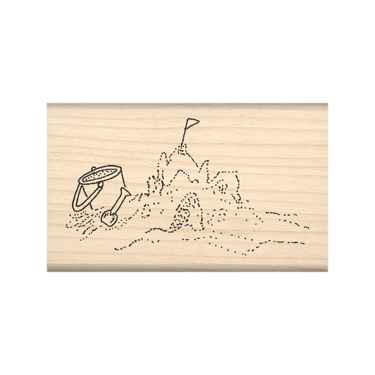 Sandcastle Rubber Stamp 1.5" x 2.5" block