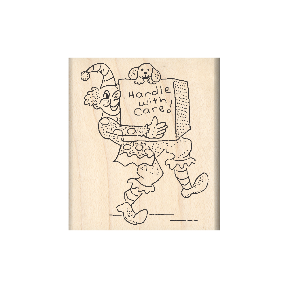 Handle with Care Rubber Stamp 1.75" x 2" block