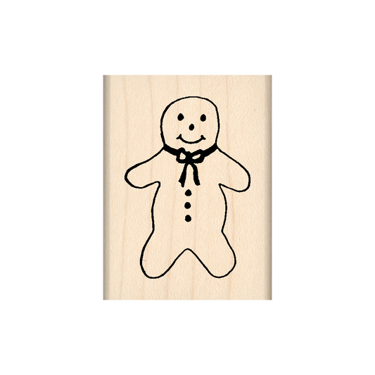 Gingerbread Man Rubber Stamp 1.5" x 2" block