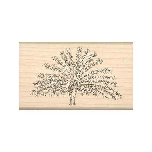 Peacock Rubber Stamp 1.5" x 2.5" block