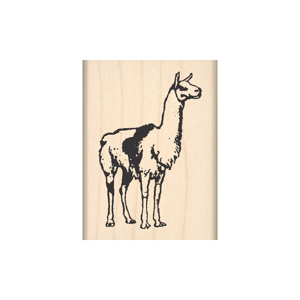 Llama Rubber Stamp 1.5" x 2" block