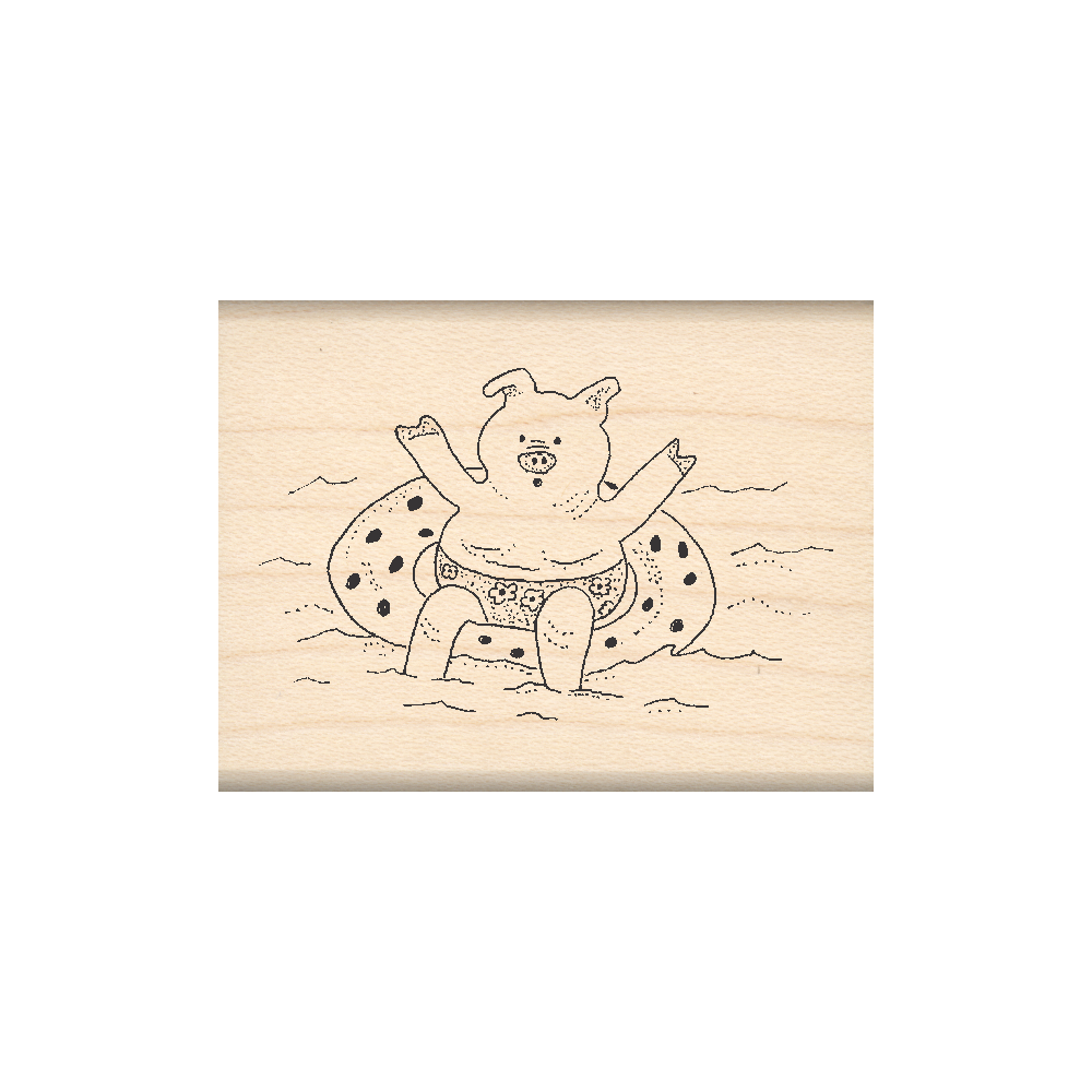 Pig Rubber Stamp 1.5" x 2" block