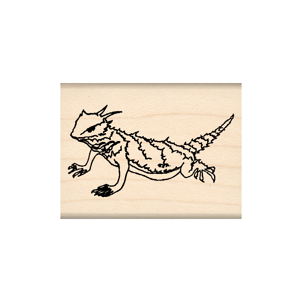 Horned Toad Rubber Stamp 1.5" x 2" block