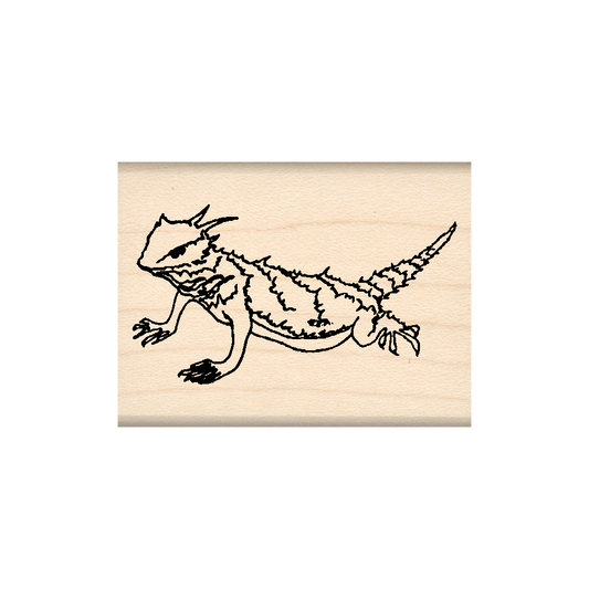 Horned Toad Rubber Stamp 1.5" x 2" block