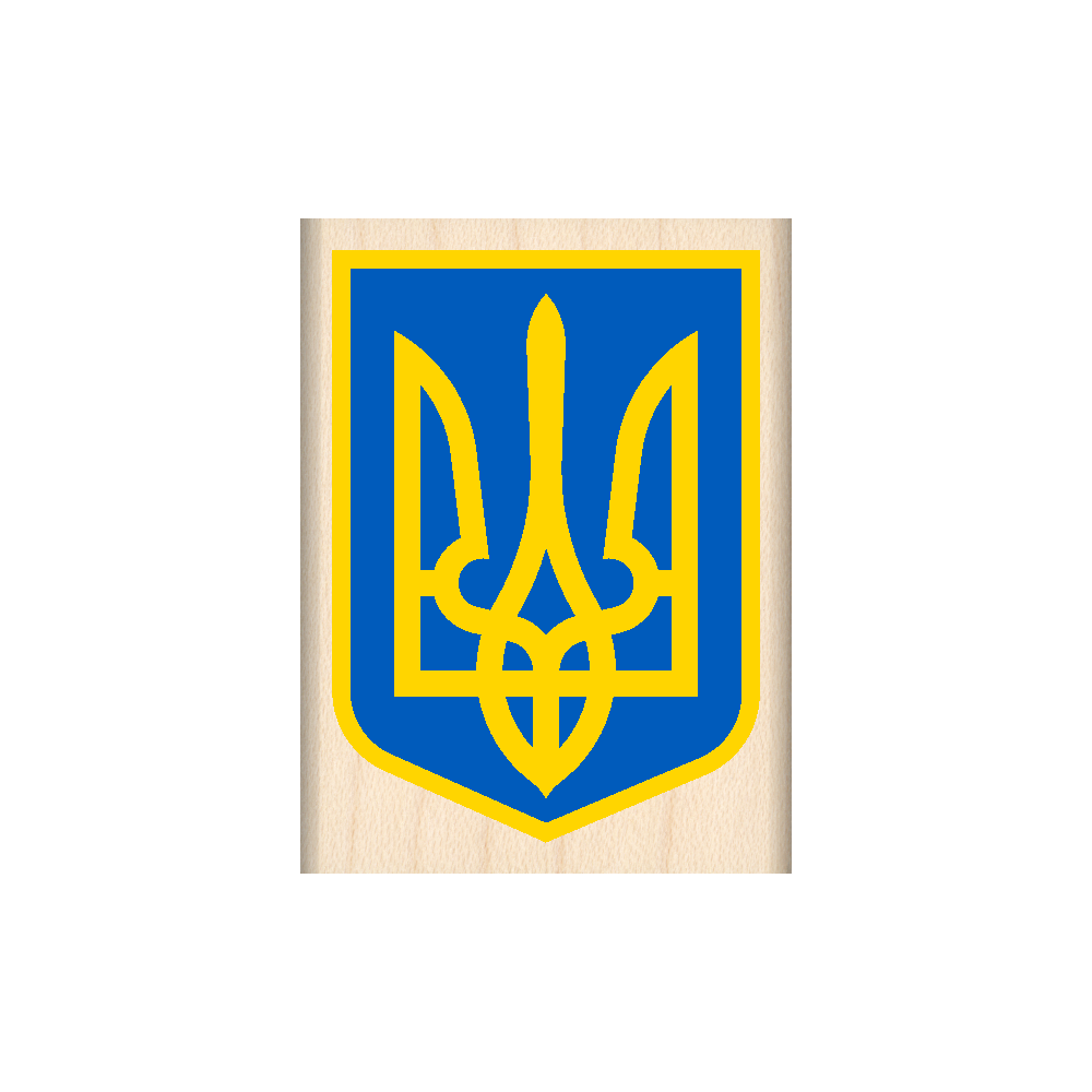 Ukraine Rubber Stamp 1.5" x 2" block