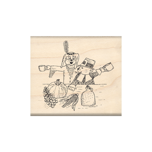 Thanksgiving Rubber Stamp 1.75" x 2" block