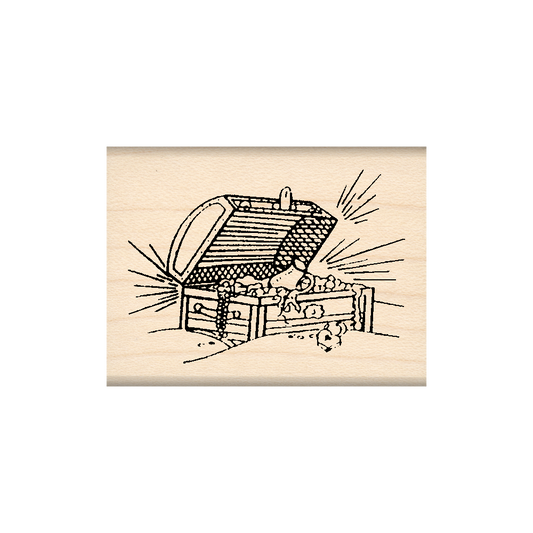 Treasure Chest Rubber Stamp 1.5" x 2" block