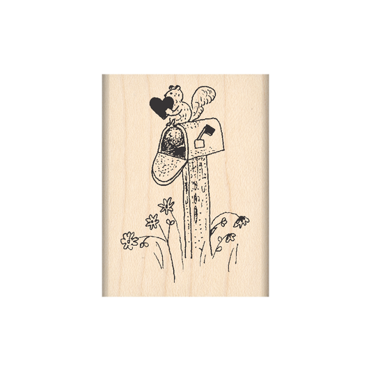 Mailbox Rubber Stamp 1.5" x 2" block