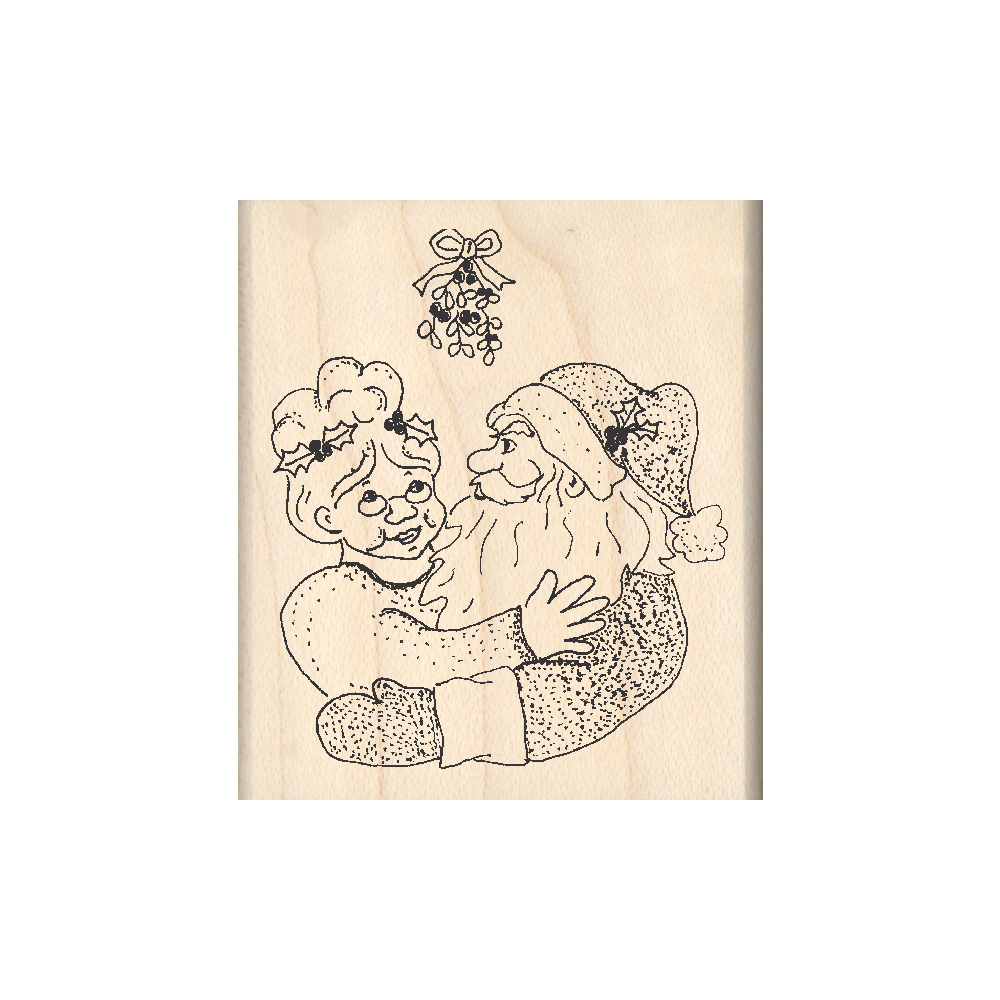 Santa & Mrs. Claus Rubber Stamp 1.75" x 2" block