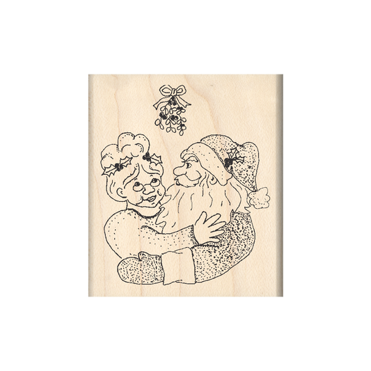 Santa & Mrs. Claus Rubber Stamp 1.75" x 2" block