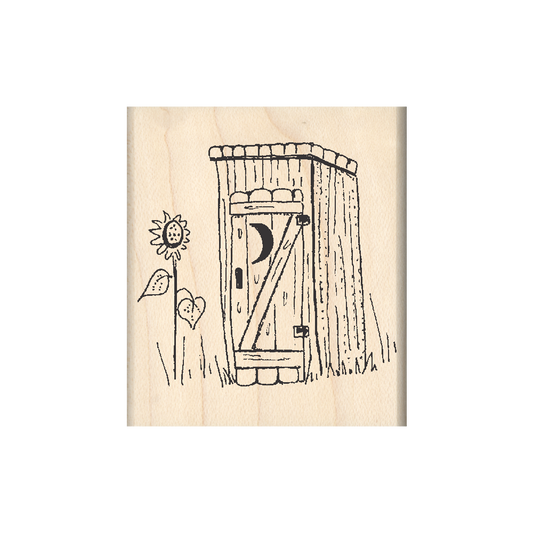 Outhouse Rubber Stamp 1.75" x 2" block