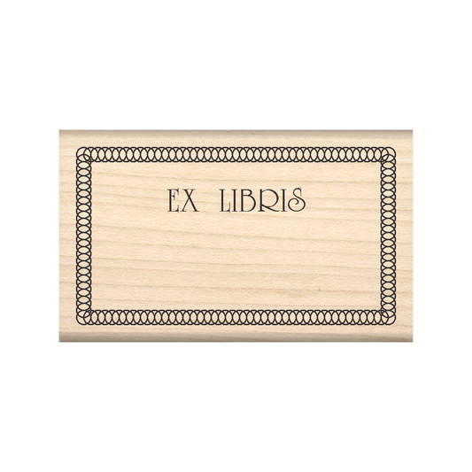 Ex Libris: Bookplate Rubber Stamp 1.5" x 2.5" block