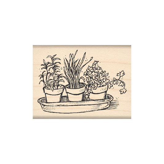 Herbs Rubber Stamp 1.5" x 2" block