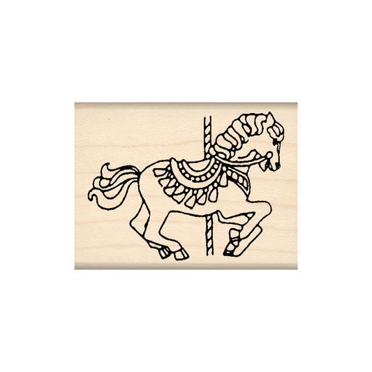 Carousel Horse Rubber Stamp 1.5" x 2" block