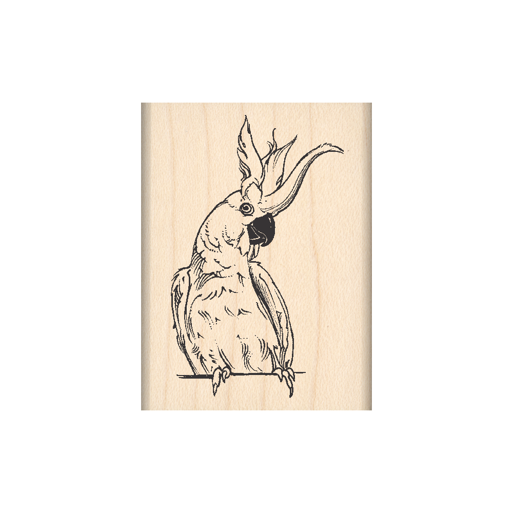 Cockatiel Rubber Stamp 1.5" x 2" block