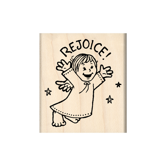 Rejoice! Rubber Stamp 1.75" x 2" block