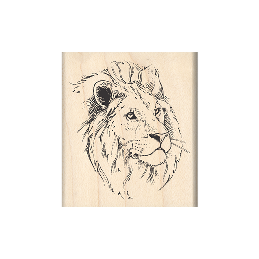 Lion Rubber Stamp 1.75" x 2" block