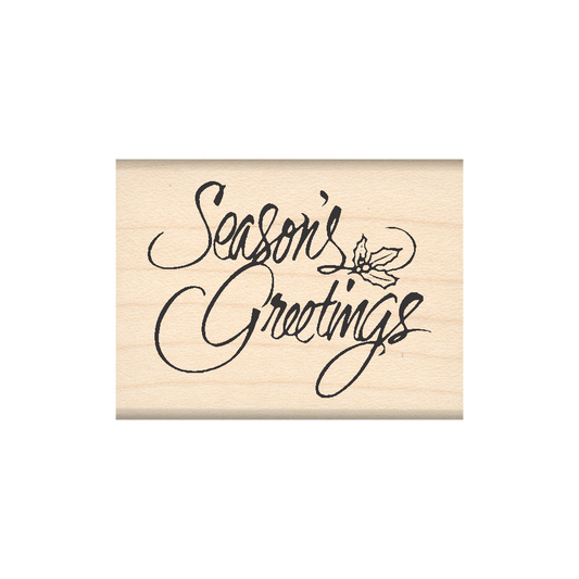 Season's Greetings Rubber Stamp 1.5" x 2" block