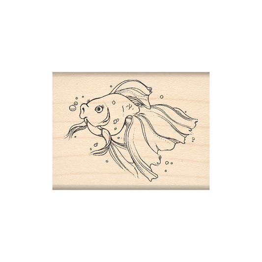 Goldfish Rubber Stamp 1.5" x 2" block
