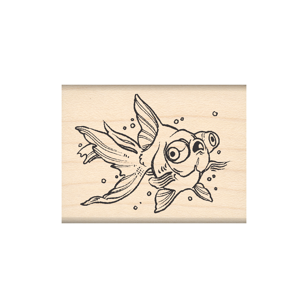 Goldfish Rubber Stamp 1.5" x 2" block