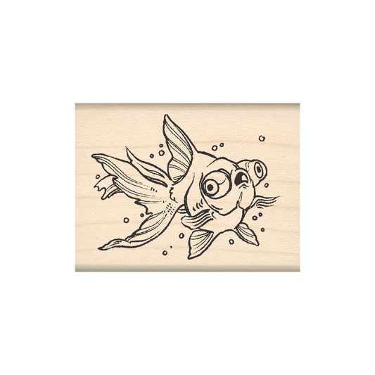 Goldfish Rubber Stamp 1.5" x 2" block