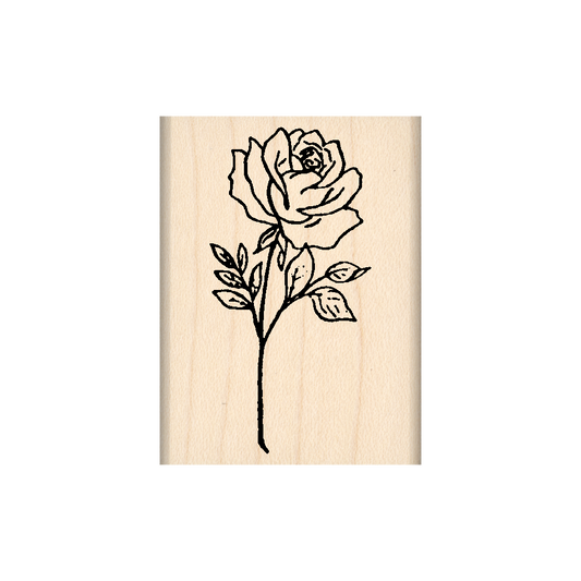 Rose Rubber Stamp 1.5" x 2.5" block