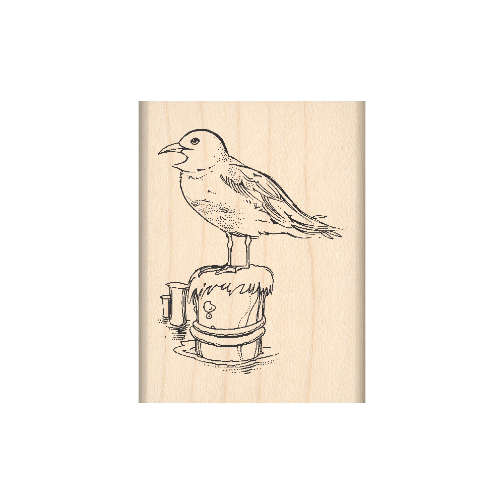 Seagull Rubber Stamp 1.5" x 2" block