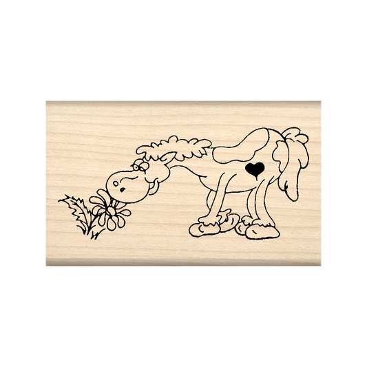 Flower Horse Rubber Stamp 1.5" x 2.5" block