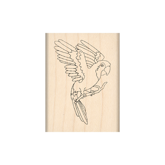 Parrot Rubber Stamp 1.5" x 2" block