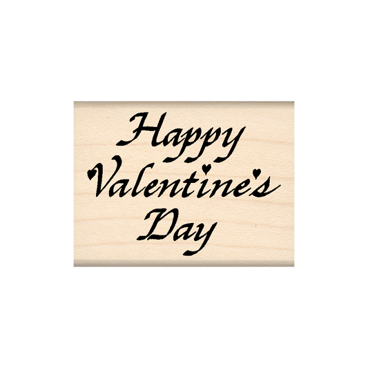 Happy Valentine's Day Rubber Stamp 1.5" x 2" block