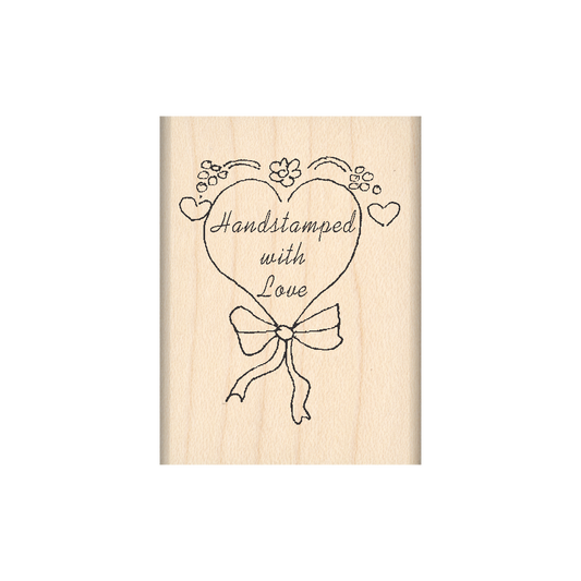 Handstamped with Love Rubber Stamp 1.5" x 2" block