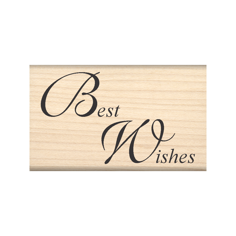 Best Wishes Rubber Stamp 1.5" x 2.5" block