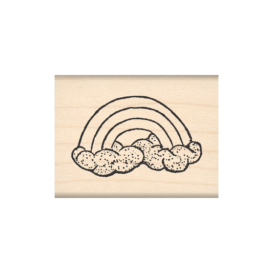 Rainbow Rubber Stamp 1.5" x 2" block
