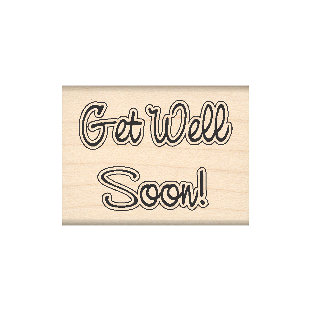 Get Well Soon! Rubber Stamp 1.5" x 2" block