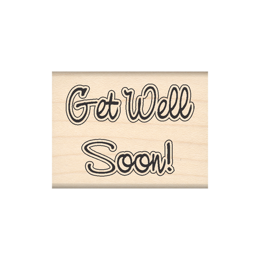 Get Well Soon! Rubber Stamp 1.5" x 2" block