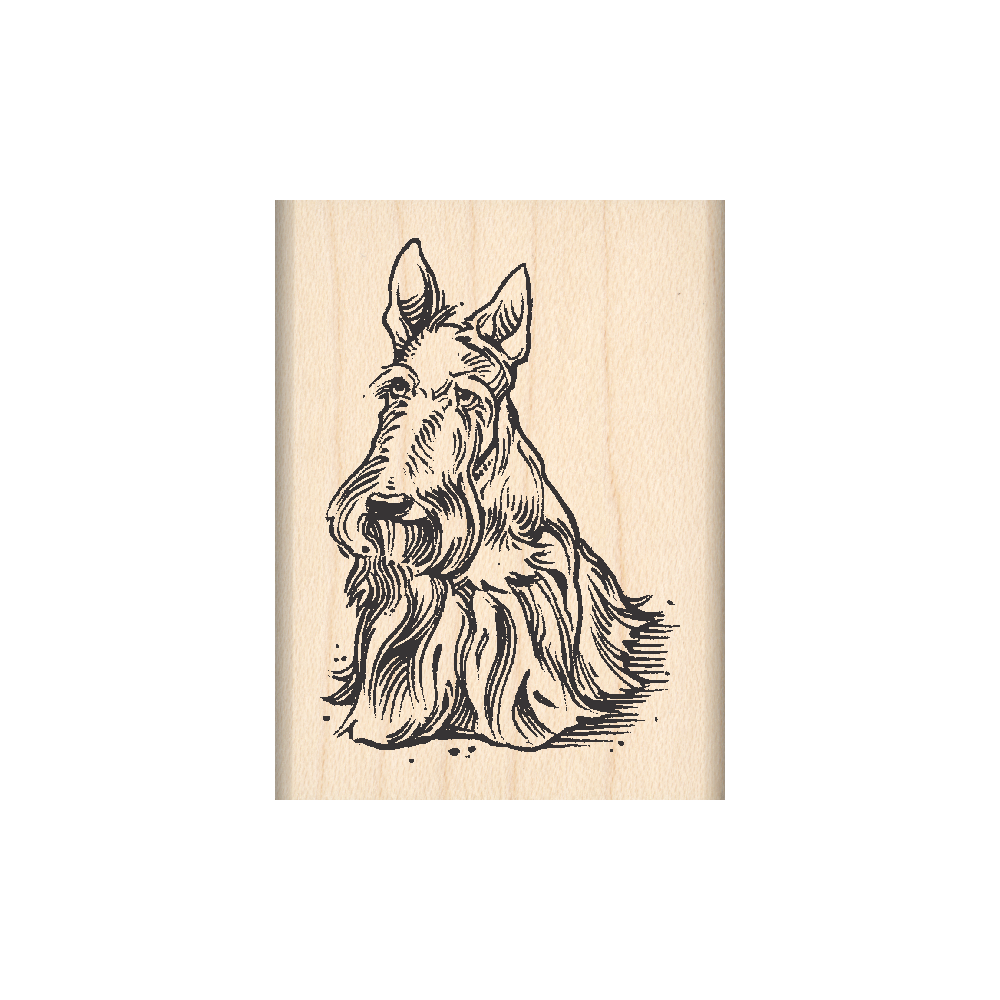 Scottish Terrier Rubber Stamp 1.5" x 2" block