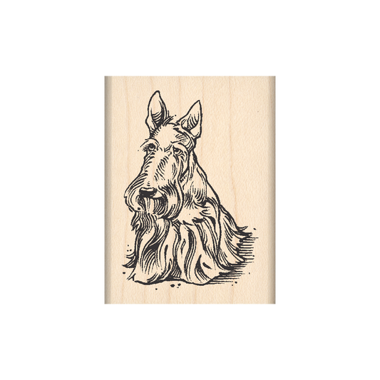 Scottish Terrier Rubber Stamp 1.5" x 2" block