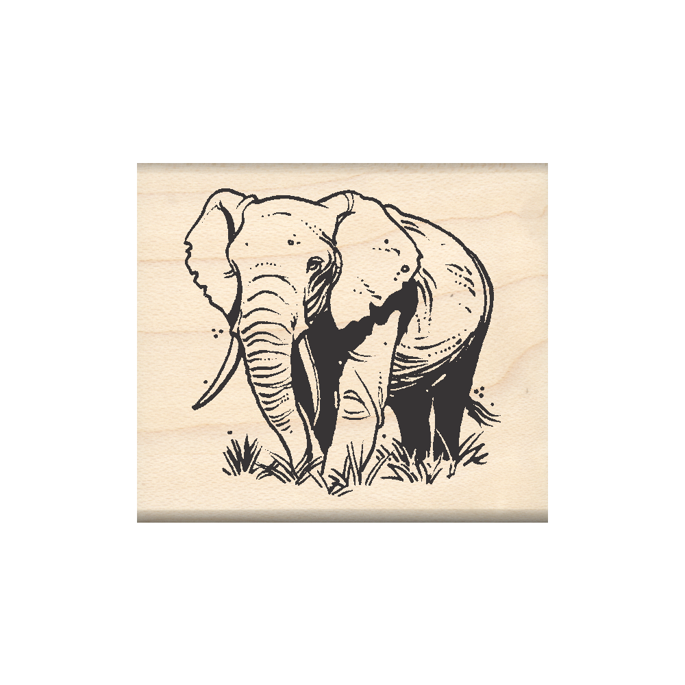 Elephant Rubber Stamp 1.75" x 2" block