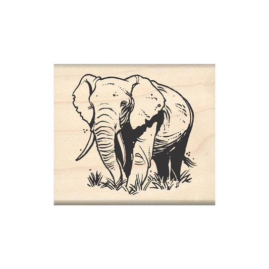 Elephant Rubber Stamp 1.75" x 2" block