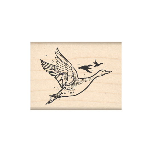 Geese Rubber Stamp 1.5" x 2" block