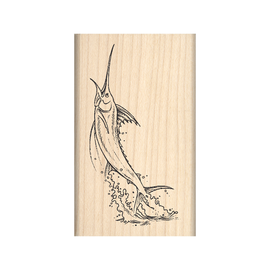 Marlin Rubber Stamp 1.5" x 2.5" block