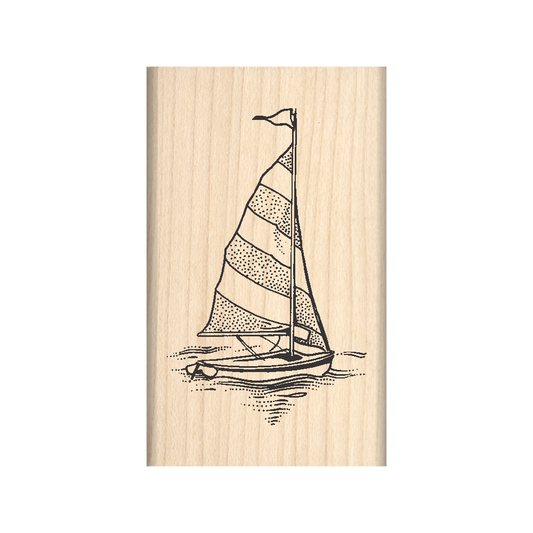 Sailboat Rubber Stamp 1.5" x 2.5" block