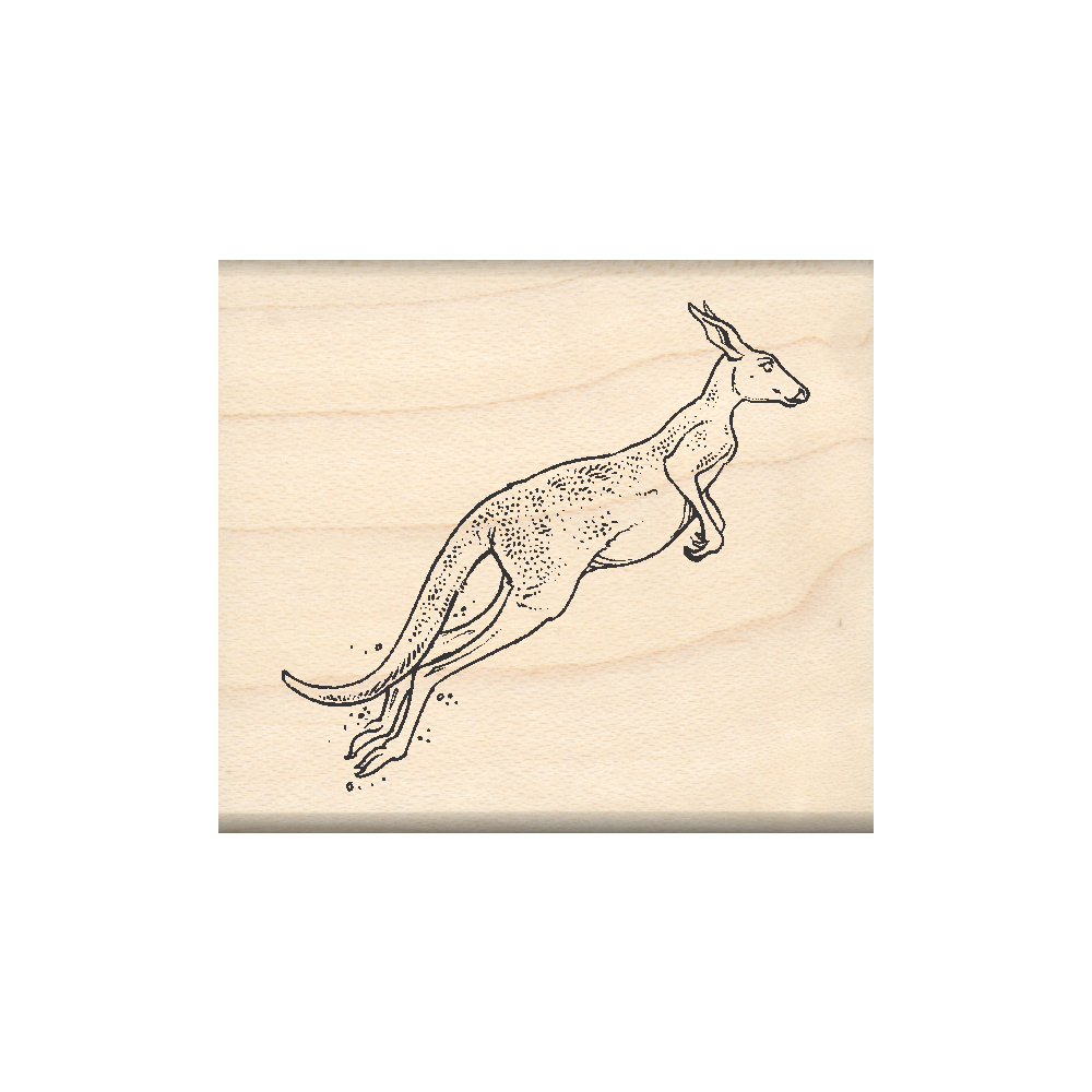 Kangaroo Rubber Stamp 1.75" x 2" block