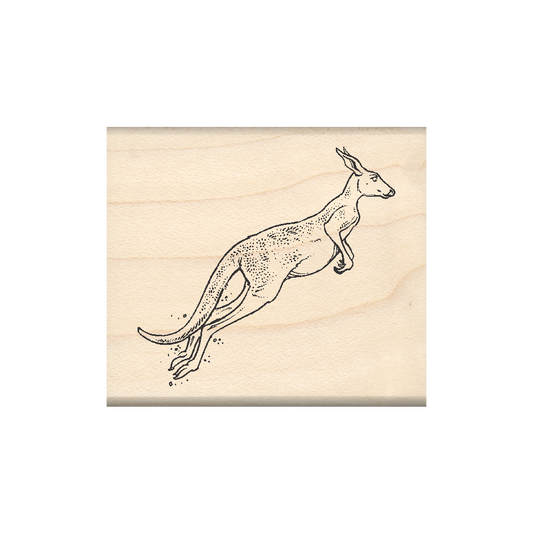 Kangaroo Rubber Stamp 1.75" x 2" block