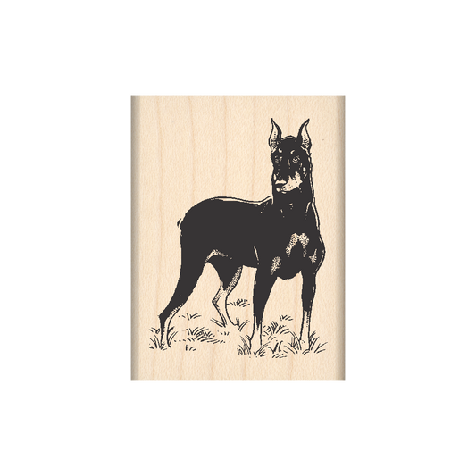 Doberman Pinscher Rubber Stamp 1.5" x 2" block