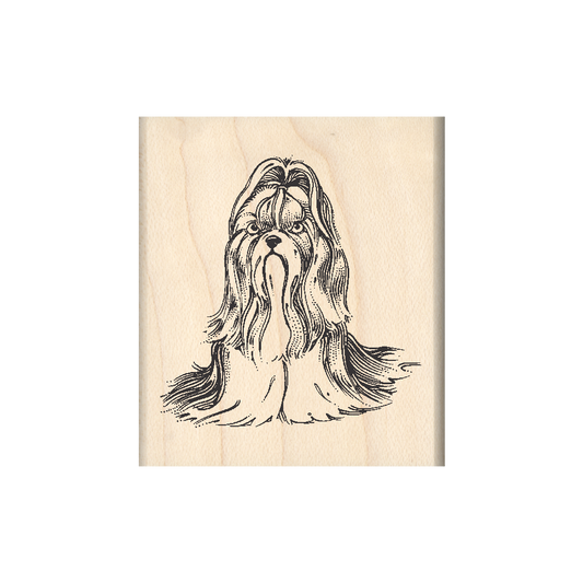 Shih Tzu Rubber Stamp 1.75" x 2" block