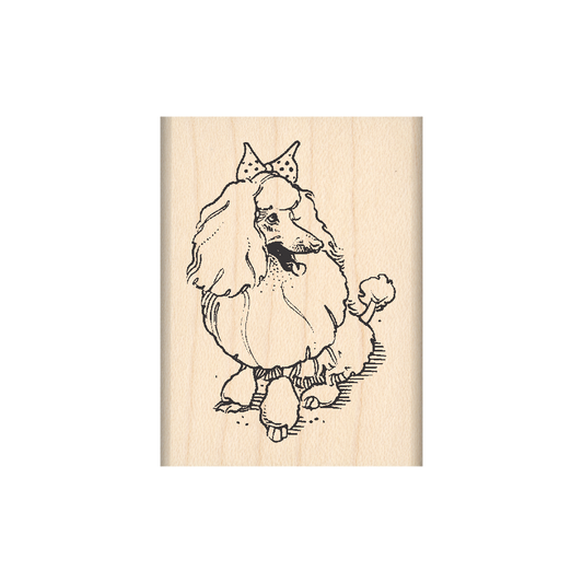 Poodle Rubber Stamp 1.5" x 2" block